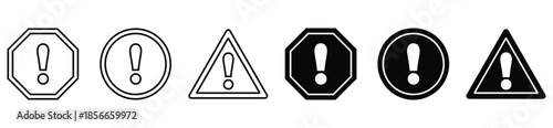 Attention and Hazard Signs Vector Collection