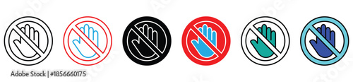 Do Not Touch Hand Symbol Icon Collection