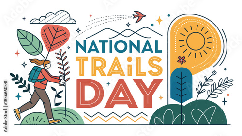 Colorful Vector Illustration for National Trails Day