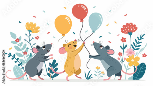 Colorful Vector Illustration of a Rat for World Rat Day