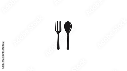 Spoon and fork silhouette vector 