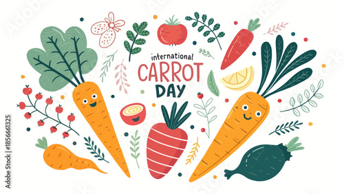 Colorful Vector Illustration of International Carrot Day