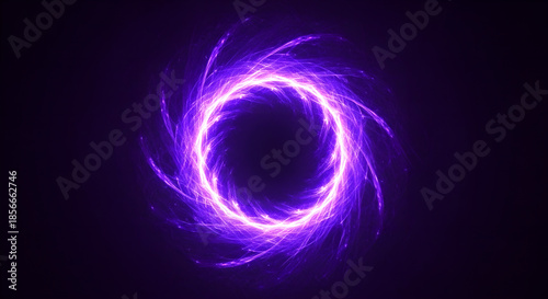 Purple Light Energy Ring Abstract Digital Vortex Effect