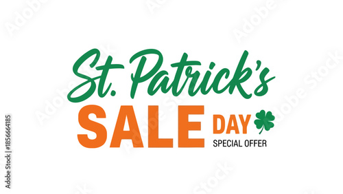 St. Patrick's Day Sale Special Offer with Green Shamrock - Festive Promotion