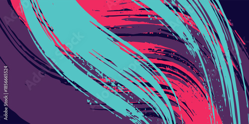 neon background brush game blue pink purple banner abstract paint stain vintage modern car wrap sticker, Modern.