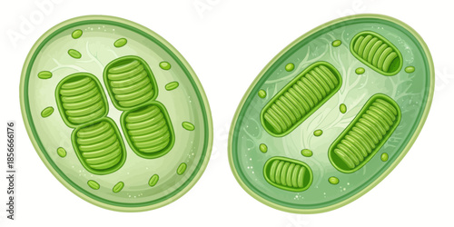 Isolated Chloroplast Plant Cell Vector Illustration