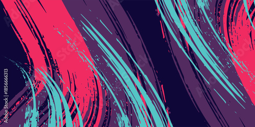 neon background brush game blue pink purple banner abstract paint stain vintage modern car wrap sticker, Modern, Eps 10.