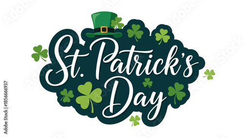 Festive St. Patrick's Day Celebration with Shamrock Accents and Leprechaun Hat