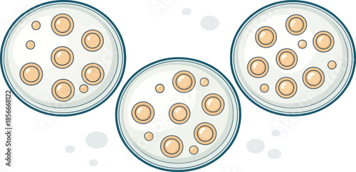 Microscopic Yeast Cells Vector Illustration