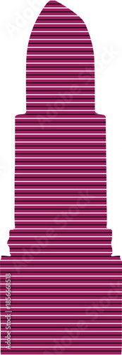 Magenta Striped Lipstick Icon Vector Graphic for Beauty Design isolated PNG with Transparent Background