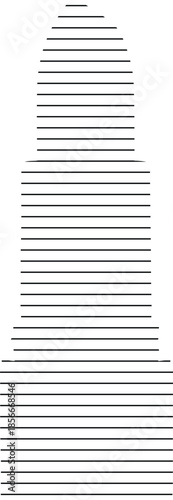 Minimalist Bullet Shape Vector Icon with Horizontal Lines isolated PNG with Transparent Background