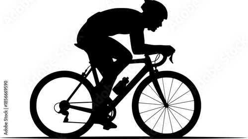 high quality race bicyclist silhouette - vector. Transparent background PNG, cutout
