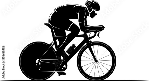 high quality race bicyclist silhouette - vector. Transparent background PNG, cutout
