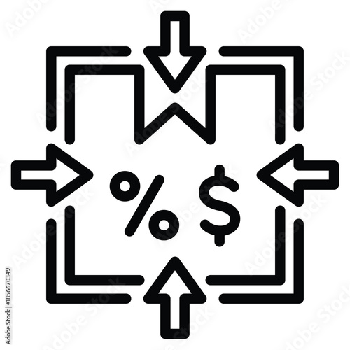 Excise tax Icon Line Vector Illustration