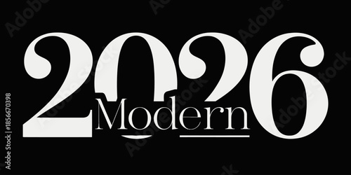 Modern 2026 typography design with large numbers and underline