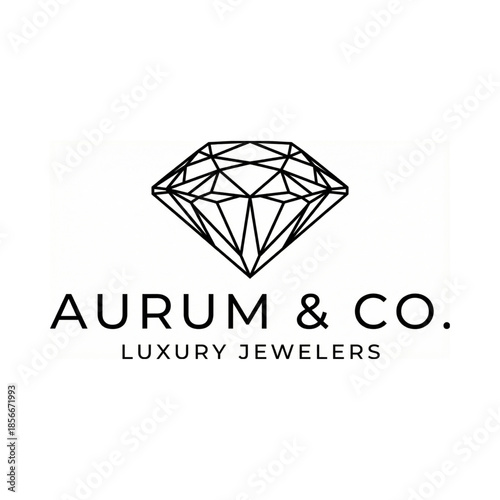 Luxury jewelers logo with diamond and elegant typography