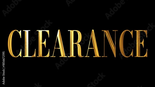 Golden Glittering clearance Text on Black Background for Sales Event