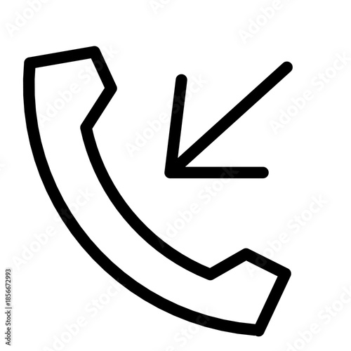 incoming telephone icon on a white background