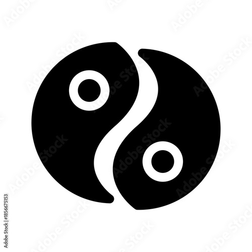 Yin Yang Icon Vector Symbol Design Illustration
