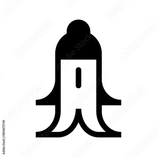 Banana Peel Icon Vector Symbol Design Illustration