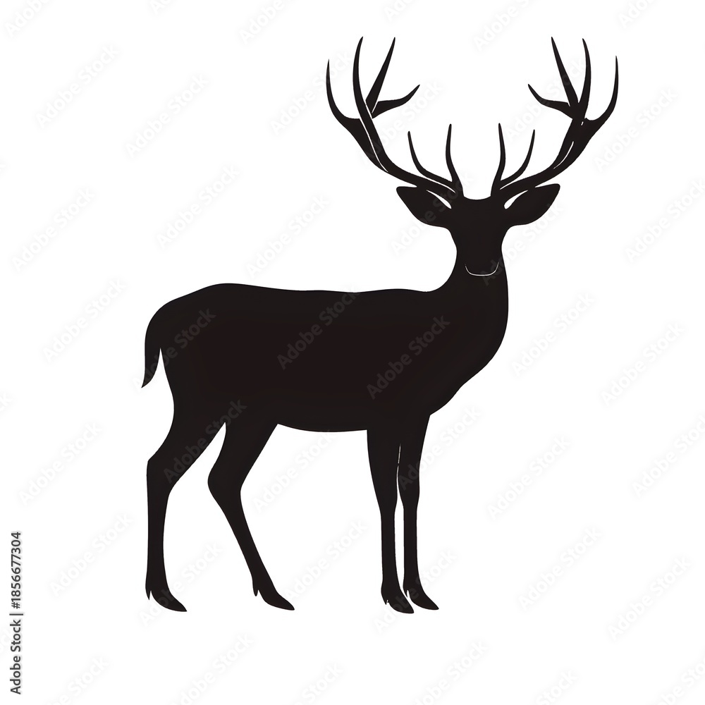 Obraz premium deer silhouette vector