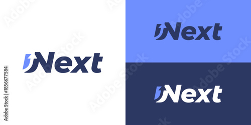 Creative simple next logo template. Wordmark Next with arrow up symbol, Next level logo design vector illustration.