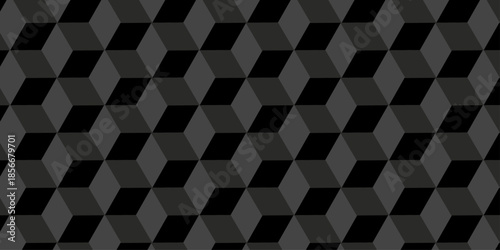 Cubic wall texture pattern. seamless cube grid hexagon technology background. Geometric pattern illustration mosaic, square and triangle wallpaper.