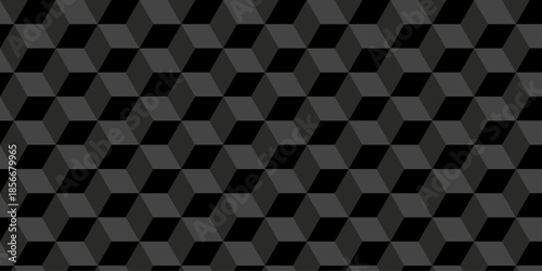 Cubic wall texture pattern. seamless cube grid hexagon technology background. Geometric pattern illustration mosaic, square and triangle wallpaper.