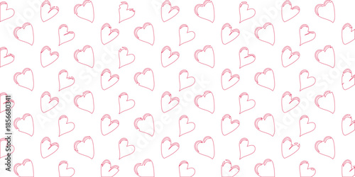 Blurry pattern of pink and grey illustrations on white background