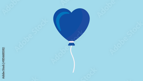 A coloured drawing of a heart shape red balloon, vector, color drawing or illustration...eps
