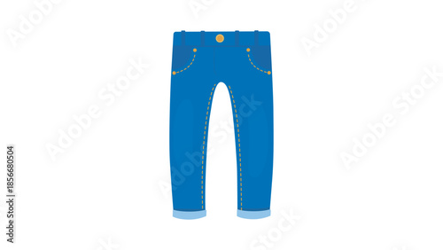 Jeans vector isolated icon. Emoji illustration. Denim Trousers vector emoticon. 