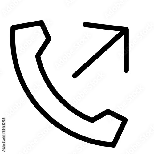 outgoing phone icon on white background