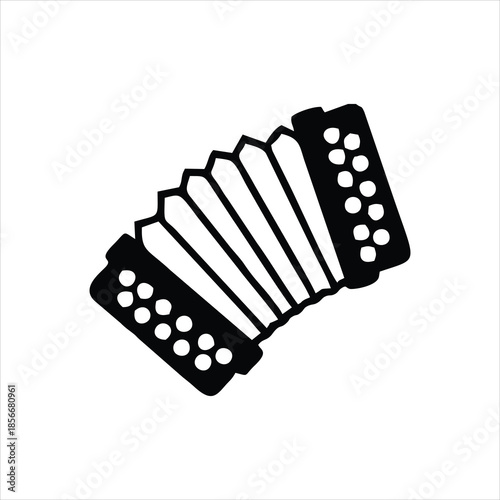 Simple black accordion icon illustration