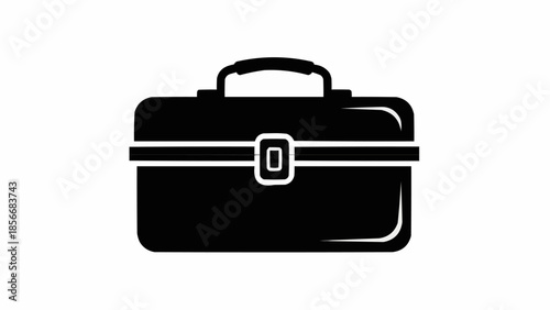 Black Toolbox Icon Isolated on White Background.