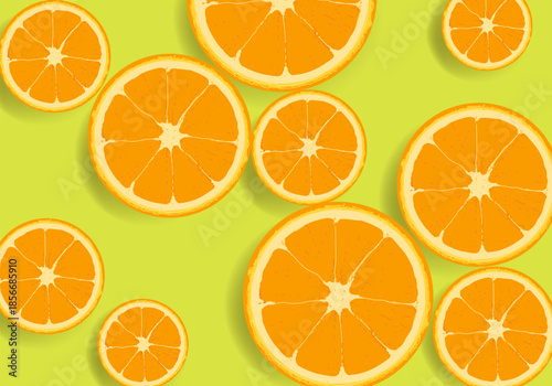 Sliced oranges pattern vector background. Design for pattern fills, web page, textures, wallpaper, fabric and textile.