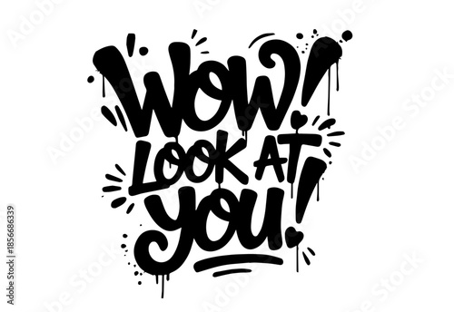 Street art graffiti. Urban wall spray painting,  Compliment frases