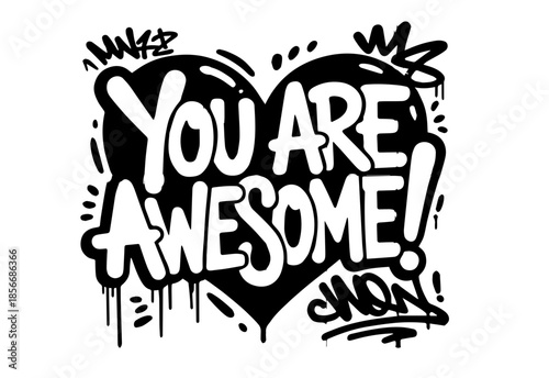 Street art graffiti. Urban wall spray painting,  Compliment frases