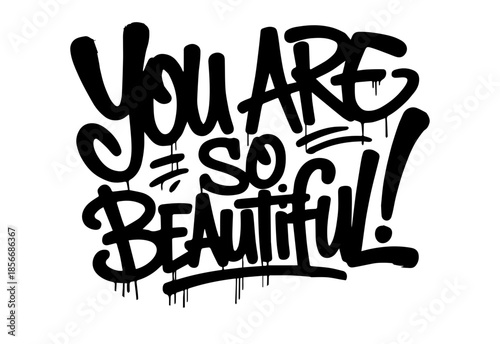 Street art graffiti. Urban wall spray painting,  Compliment frases