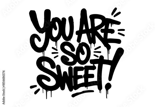 Street art graffiti. Urban wall spray painting,  Compliment frases