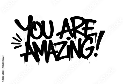 Street art graffiti. Urban wall spray painting,  Compliment frases