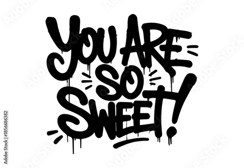 Street art graffiti. Urban wall spray painting,  Compliment frases