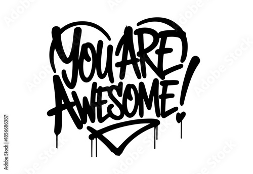 Street art graffiti. Urban wall spray painting,  Compliment frases