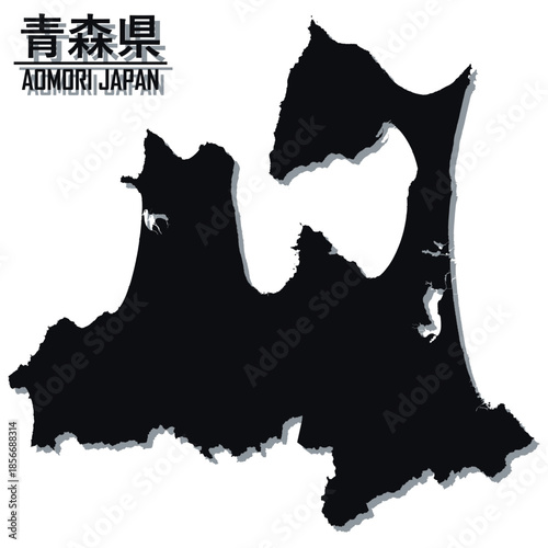 イラスト素材：日本地図　青森県ベクターイラストマップ