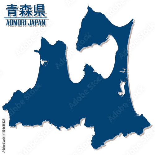 イラスト素材：日本地図　青森県ベクターイラストマップ