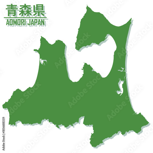 イラスト素材：日本地図　青森県ベクターイラストマップ