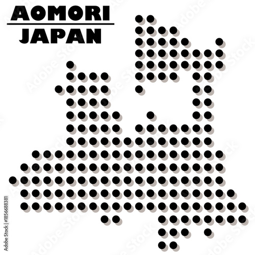 イラスト素材：日本地図　青森県ベクターイラストマップ