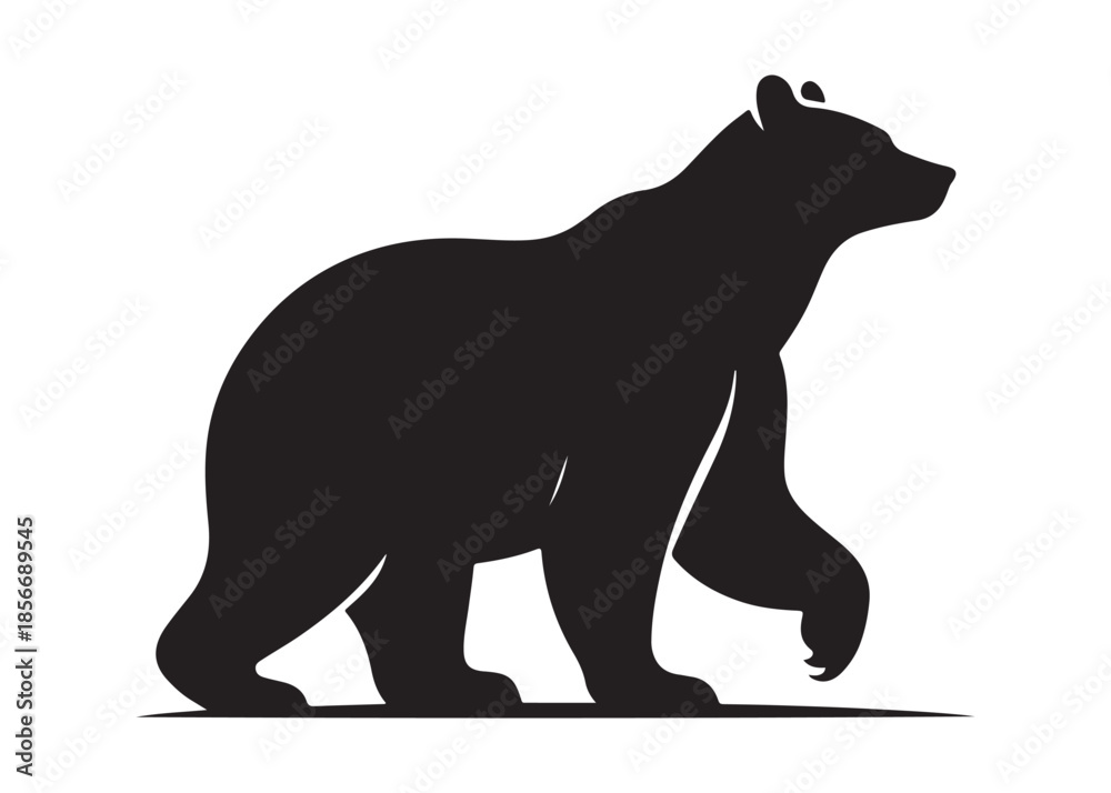 Fototapeta premium bear vector illustration, grizzly bear silhouettes, bear silhouette logo vector animals, bear black silhouette animals vector set, bear wild animal silhouettes on the white background