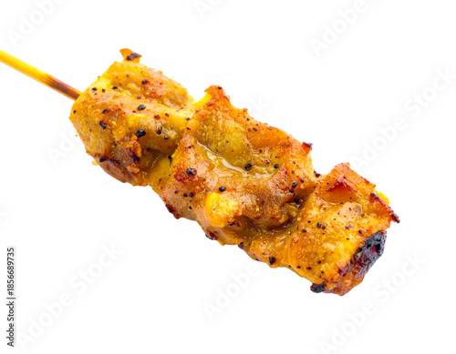 Delicious Grilled Chicken Satay Skewer with Spices.