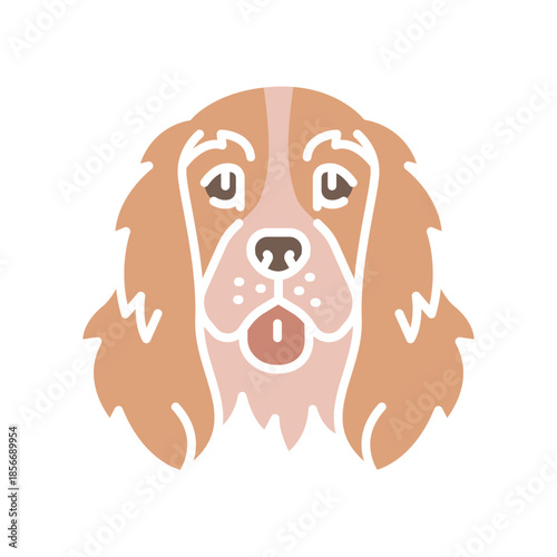 cocker spaniel black line icon for digital and print projects. Dog breed.