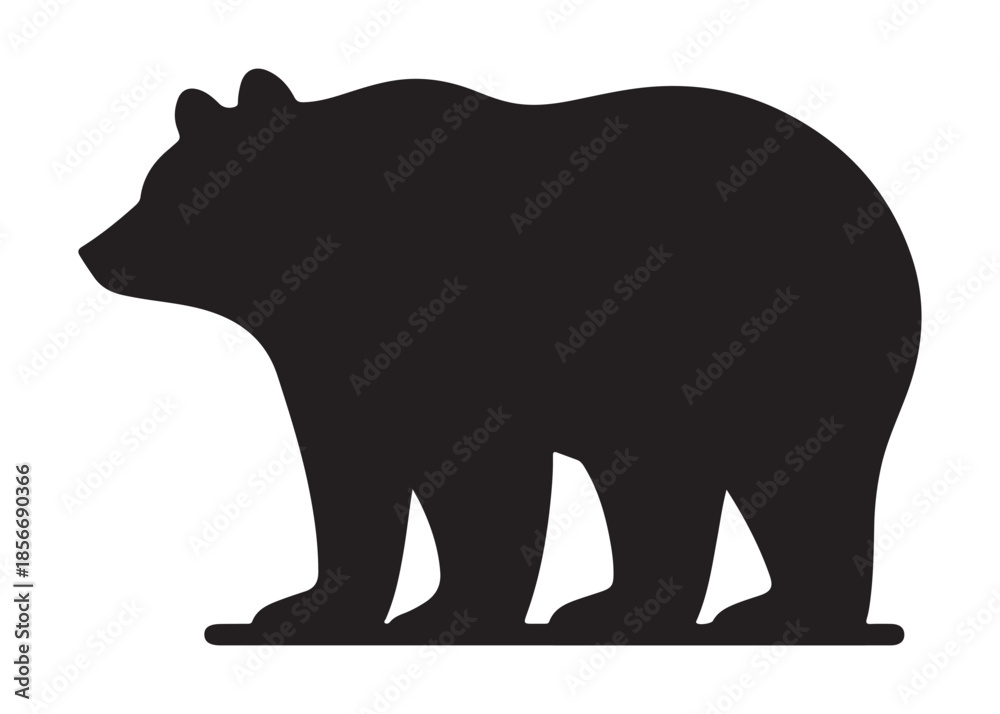 Fototapeta premium bear vector illustration, grizzly bear silhouettes, bear silhouette logo vector animals, bear black silhouette animals vector set, bear wild animal silhouettes on the white background